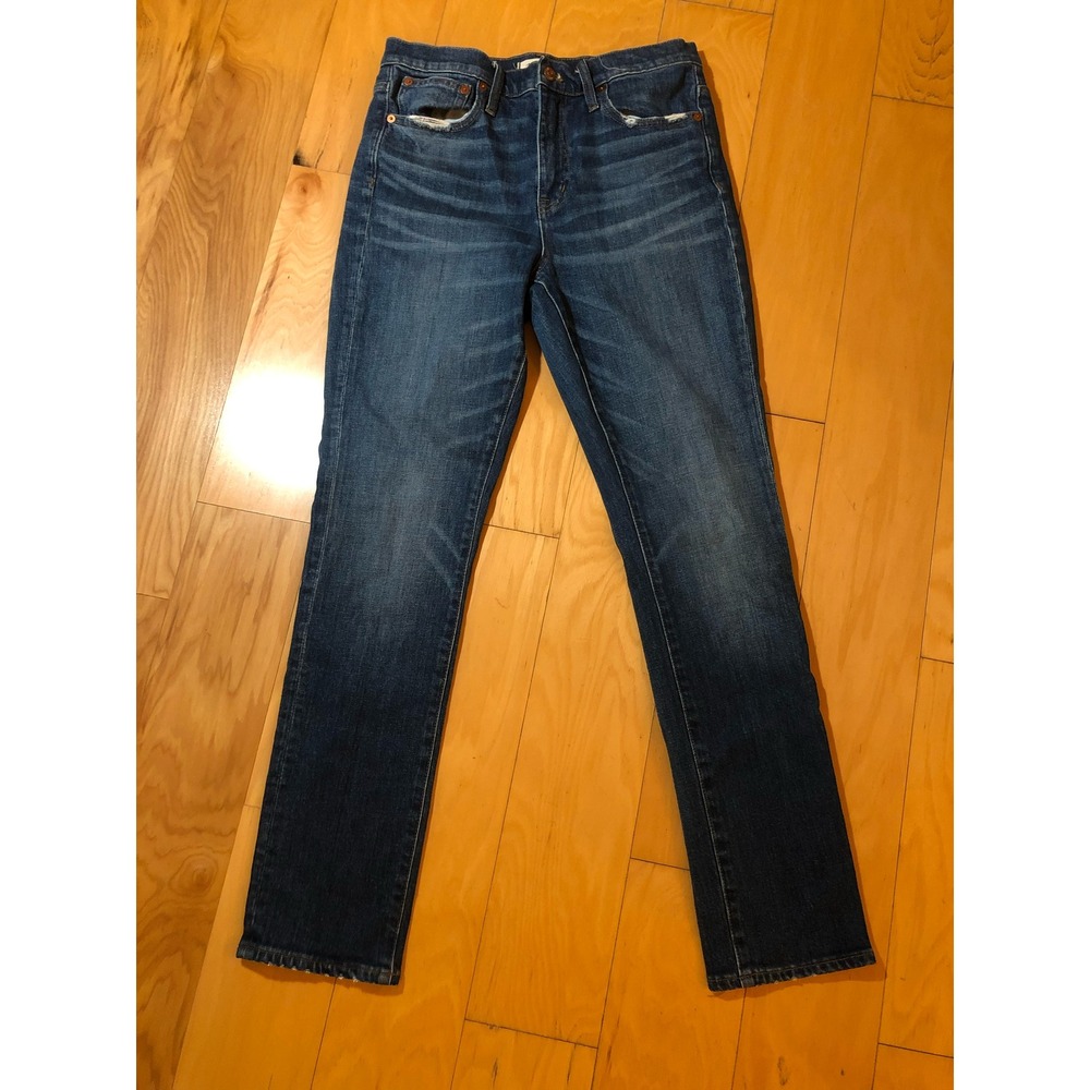 Madewell‎ High Rise Slim Straight Jeans Dark Indigo Wash Denim Size 29